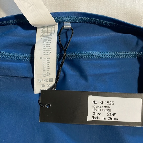 Keeprone swim skirt mid waist tankini bottom 20W Navy Blue - Picture 9 of 11